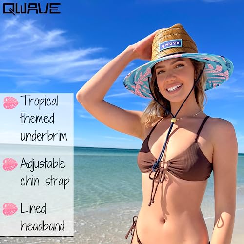 Sombreros de paja Qwave para mujer con diseño tropical miniatura 3