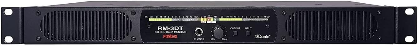 Fostex Rack-Mount Active Stereo Monitor Speaker with Dante, Black