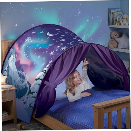Tienda de campaña para niños y niñas con cabezal iluminado de juego rápido 4