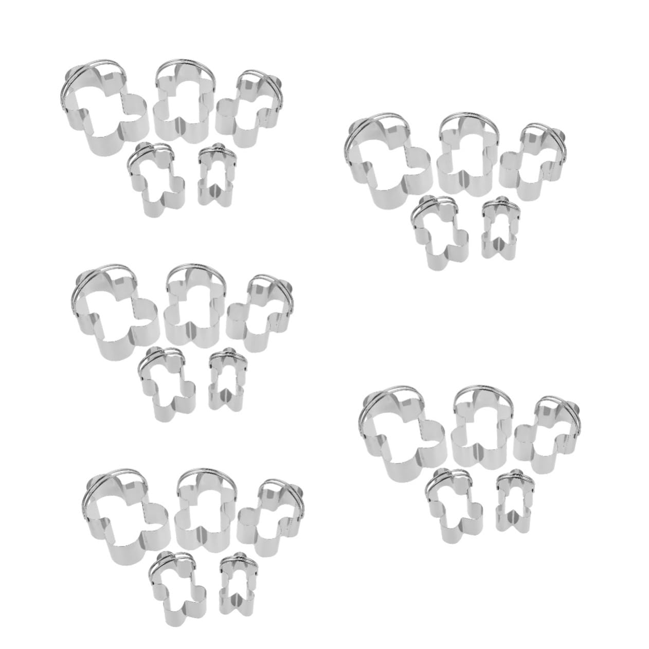 Alipis 25 Stk 5-teiliges Set Mousse-ringe Muffinring Keksausstecher Keksstempel Ingwerkekse Ausstechformen Gebäckschneider Lebkuchenmann Ausstecher Mousse-formen Silver Rostfreier Stahl