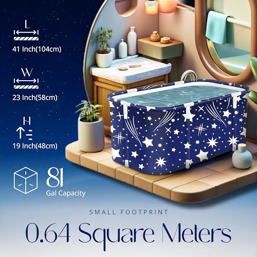 Image of Bath Tub for Adult for Bathroom, Foldable SPA Tub for Home Use with Drainage Hole, Thickened Insulated Ice Bath Tub, Inflatable BathTub for Adults, Ice BathTub for Adults