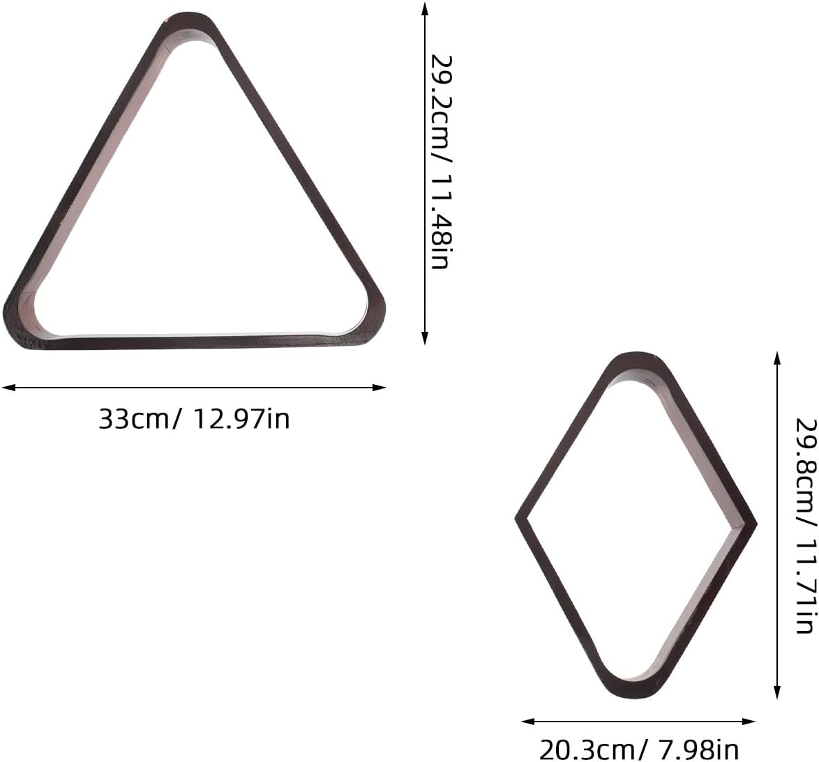 1 Set Solid Wood Pool Ball Rack, 2-1/4" Pool Table Ball Holder Positioning Rack - Brush and Chalk - Billiard Snooker Games Supplies