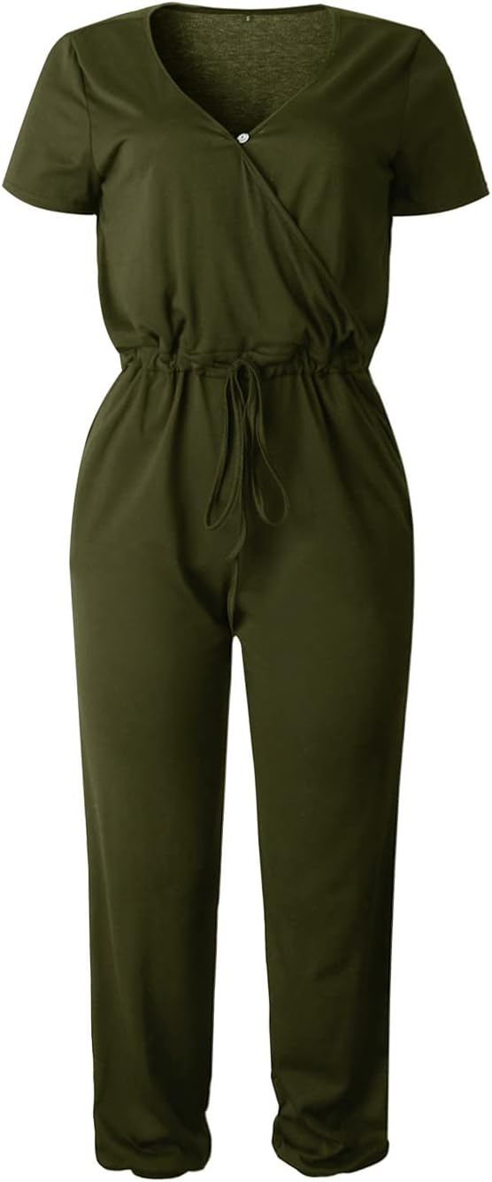 PRETTYGARDEN Jumpsuits for Women 2026 Spring Summer Casual Dressy Short Sleeve Romper Airport Vacation Travel Outfits - Image 4