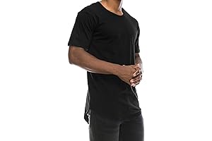 Men's Hipster Elong Longline Crewneck T-Shirt