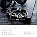 Rockyu Bracelet for Men Leather Simple Brand Black Music Leather Bangle Surgical Stainless Steel Wristband Women's Simple Unisex Fashion Accessory Leather