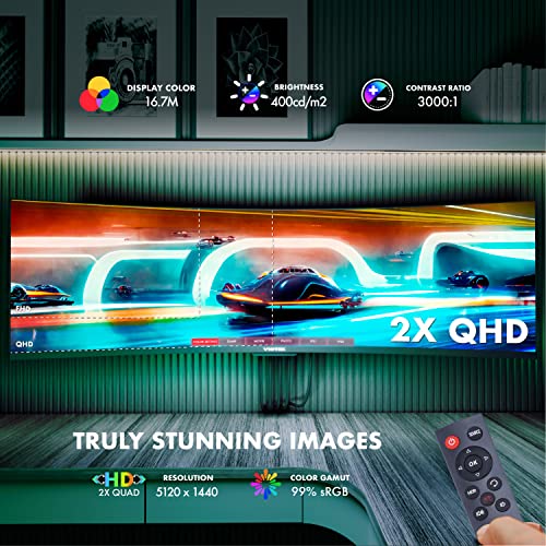 Viotek Suw49Da2 49-Inch Super Ultrawide Monitor | 1440P 120Hz 1800R | 5120X1440P 32:9 Dual Qhd |2X Dp 1.4, 2X Hdmi 2.0, 3.5Mm | Built-In Speakers | Vesa #TOP6