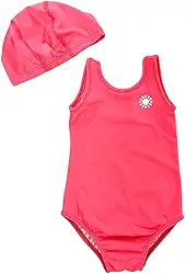 Maiô + Touca Natação Infantil Menina Proteção Uv C/elastano