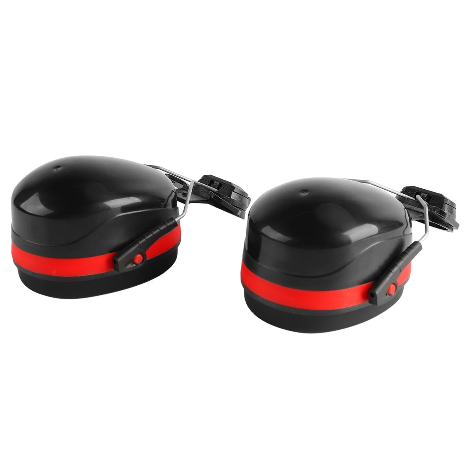 2Pcs Hard Hat Attachment Earmuff Noise Reduction Angle Adjustable Telescopic Helmet Earmuff Red Black