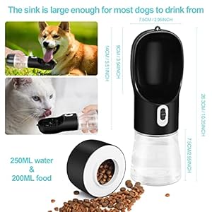 Outdoor-Dog-Water-Bottle-Dispenser-Leak-Proof-Water-Bottle-for-dogs-On-The-Go-with-Food-Container-Multifunctional-Travel-Dog-Water-BottleBlack - Cucciolini Doodles   Outdoor-Dog-Water-Bottle-Dispenser-Leak-Proof-Water-Bottle-for-dogs-On-The-Go-with-Food-Container-Multifunctional-Travel-Dog-Water-BottleBlack