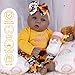 Milidool Lifelike Reborn Baby Dolls Black, 18 Inch Realistic African American Newborn Weighted Baby Dolls That Look Real with Sunflower Clothes Gift Set for Ages 3+
