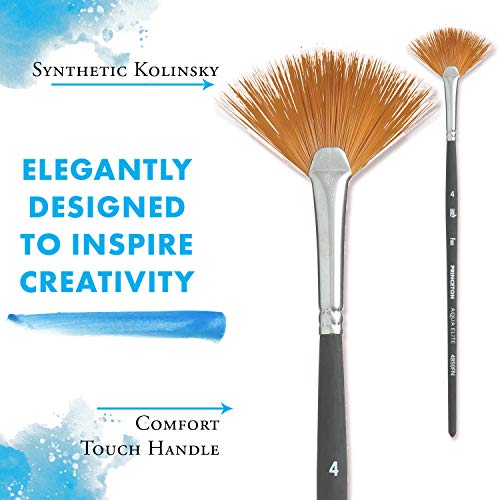 Image of Princeton Aqua Elite Paintbrush, Fan, Size 4