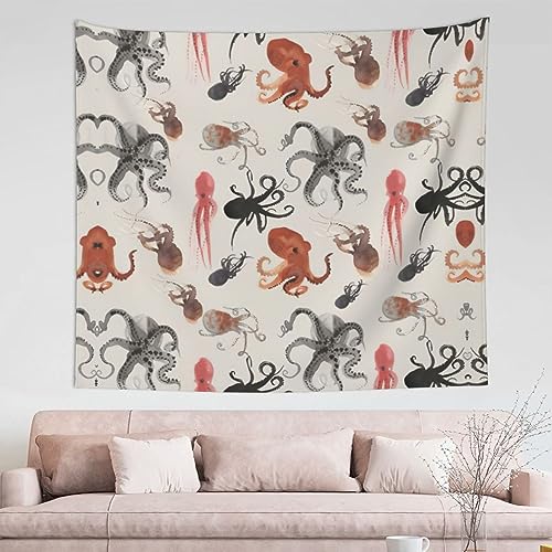 Tapiz decorativo de pulpo OdDdot para crear un dormitorio moderno y juvenil