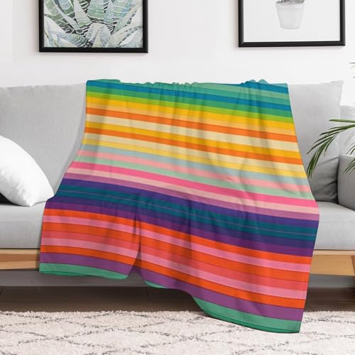 Couverture flanelle rayures multicolores design moderne et confortable - 7