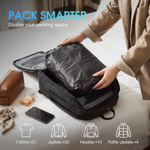 Image of TANGCORLE Travel Backpack, 40L Carry On Laptop Backpack Collection | Choose standard or vacuum storage bag set styles for organized travel