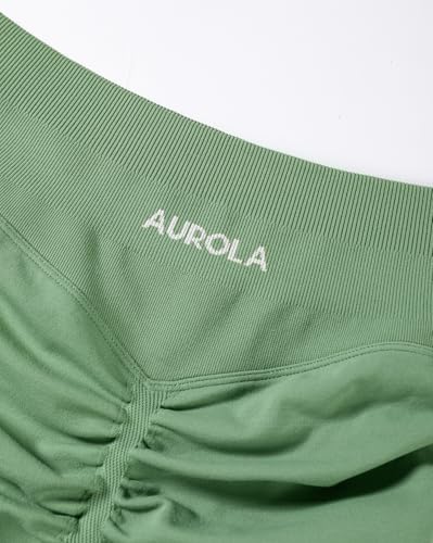 Image of AUROLA Influence Workout Shorts for Women,2.5 3.5 4.5 5.5 6.5 No Roll Up Squat Proof Scrunch Seamless Compression Gym Short
