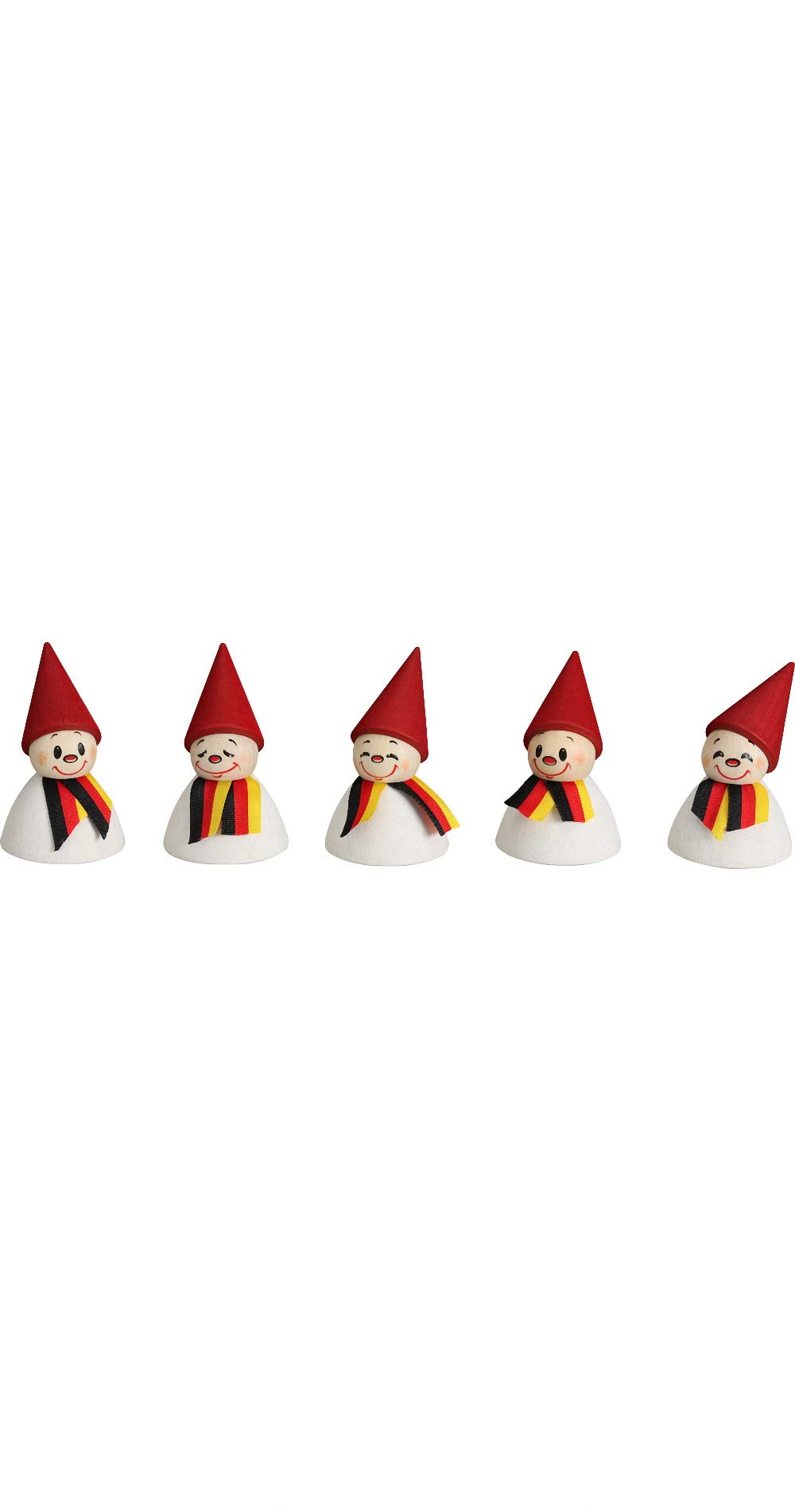 5er Set Wippelfiguren "Deutsche Fan-Wippel mit Schal", Deutschlandwippel, Fanwippel, Weihnachtsdekoration