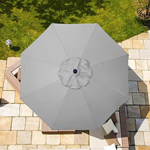 Image of ABCCANOPY 9ft Outdoor Umbrella top for Patio Market Umbrella Replacement for Canopy with 8 Ribs(Light Gray)