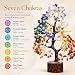 Imagen de Árbol de la vida de cristal de los 7 chakras con base de cristal crudo
