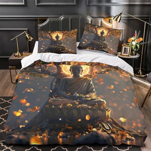 Parure de lit Bouddha impression 3D microfibre de luxe - 2