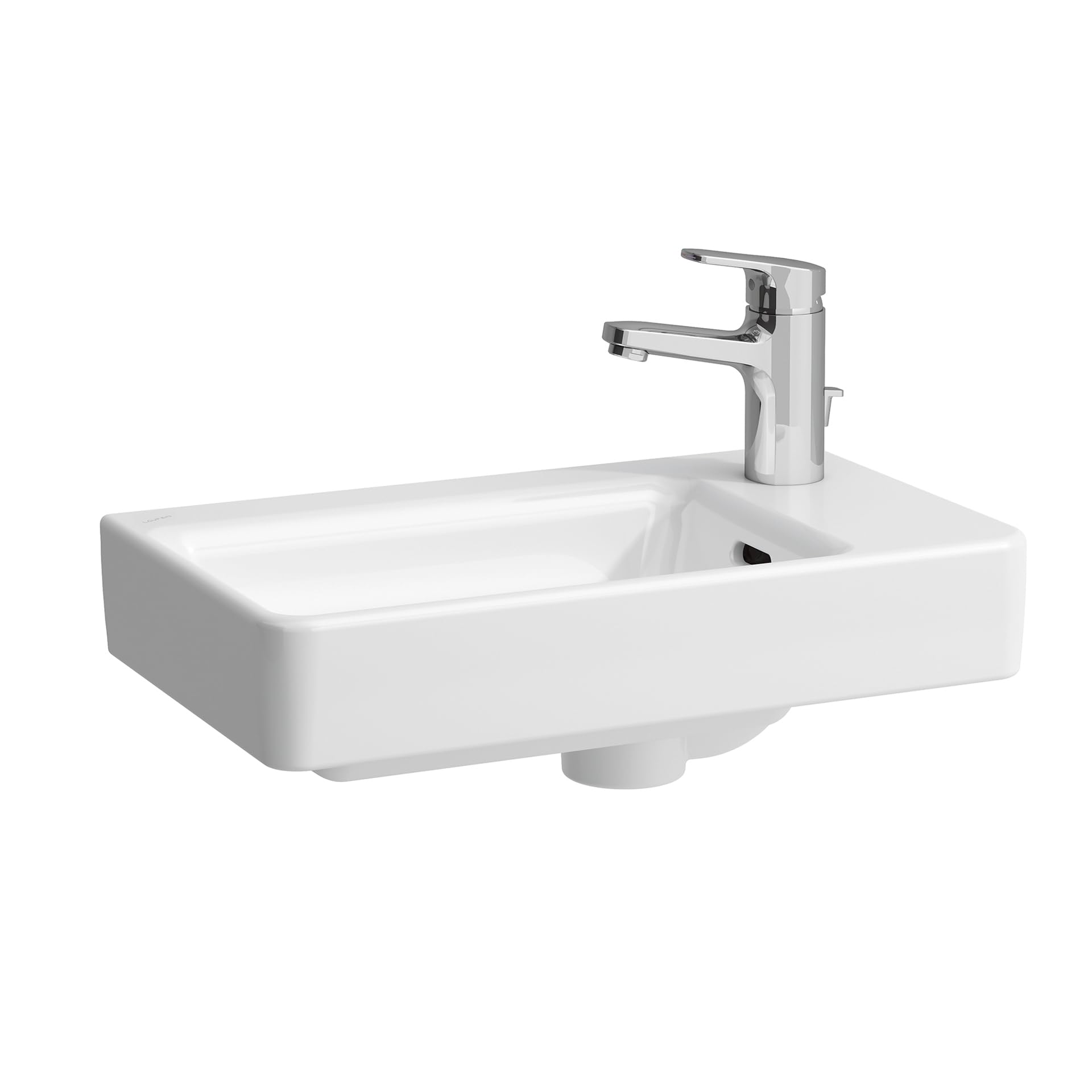 LAUFEN PRO S Handwaschbecken, Becken links, 1 Hahnloch, mit Überlauf, 480x280mm, H8159540001041, Farbe: Weiß