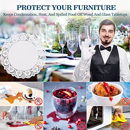 Paper Doilies - Extra Thick 12" Round White Royal Lace Doily - Elegant And Versatile For Formal Events, Buffets, Dessert Displays, Parties, Vases, Weddings (100-Pack, White) #TOP6