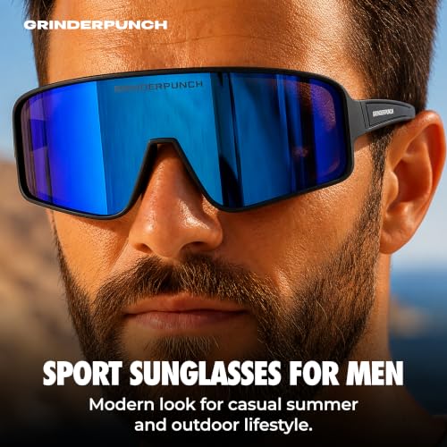 Image of grinderPUNCH Running Baseball Sunglasses for Men Women Sports Cycling Glasses Softball Sunglasses UV400 Protection