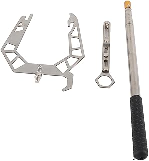 Boat Hook Mooring Hardware Tools U-Shaped Aluminum Alloy Ship Mooring Hook Threader Boat Hardware Kit Includes Boat Hook Handle Threader （Silver）