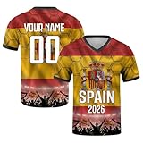 Genérico Camiseta De Fútbol Personalizada con Nombre Y Número – Diseño De Bandera Nacional para La Copa Mundial 2026, Jersey De Entrenamiento, El Regalo para Fans del Fútbol (España)