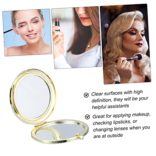 Espejo de Maquillaje Portátil Doble Cara Redondo LED miniatura 5