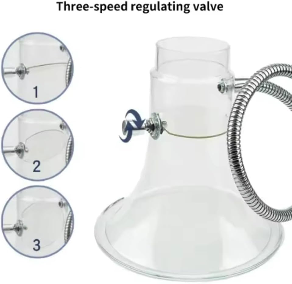 1pc Transparent Smoke Extraction Hood for Soldering and Welding - PVC & Nylon Fume Exhaust with Flexible Hose and Clamps(75-180 nylon hose 2m)