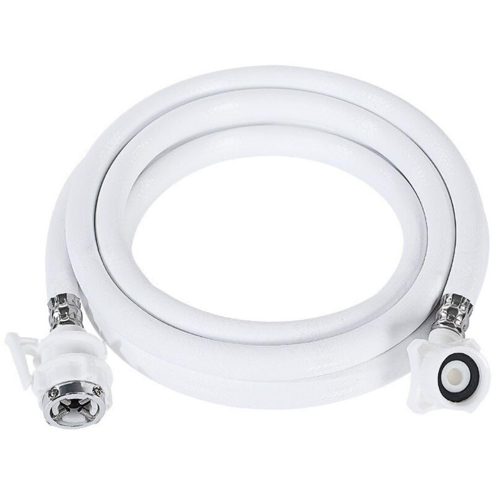 YIHANWUU Short Hose,Extension Pipe PVC Washinghine Hose Portable Replacement Water Pipe Extension Tube Faucet,1 X Water Inlet Hose/White/1.5 Meter