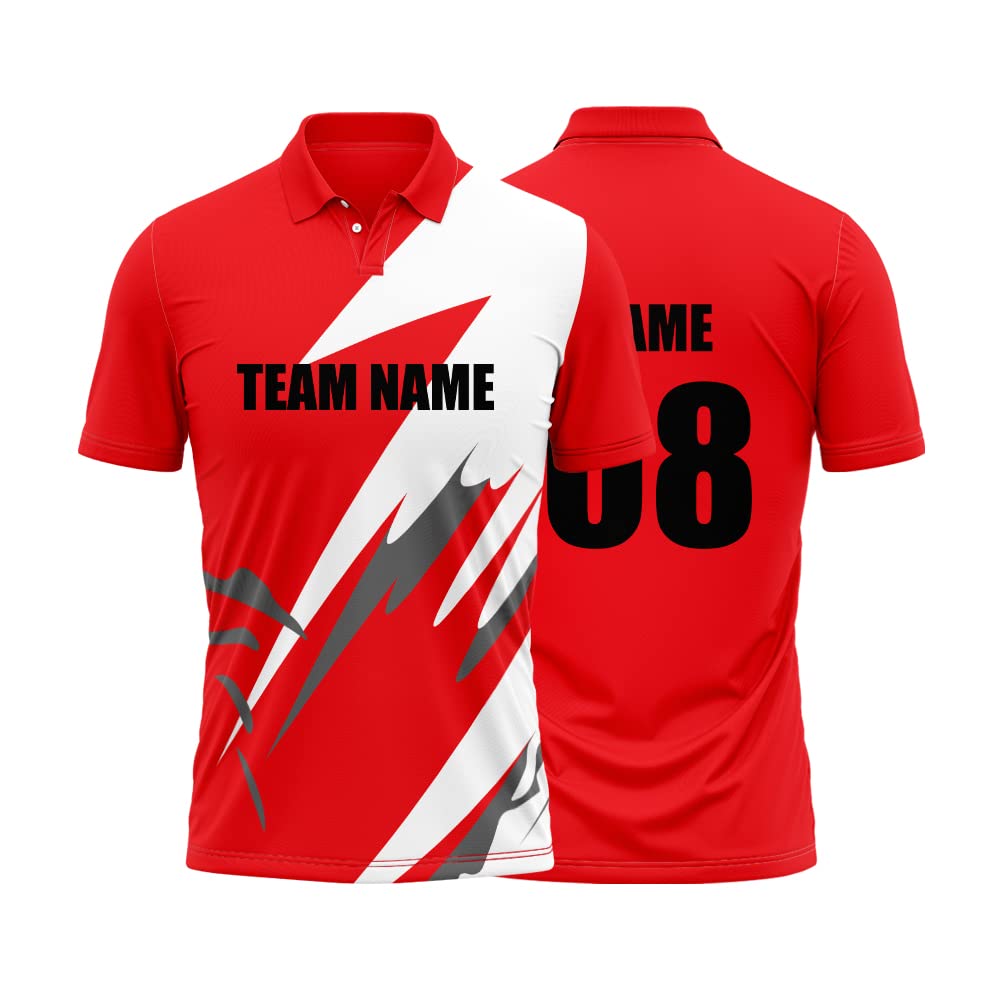 Daily OrdersCricket Polo Collar Sports Jersey for Men With Team Name and Number Printed | T-Shirt With Customizable Name | DOdr1008-C01242023-C-POLO-64