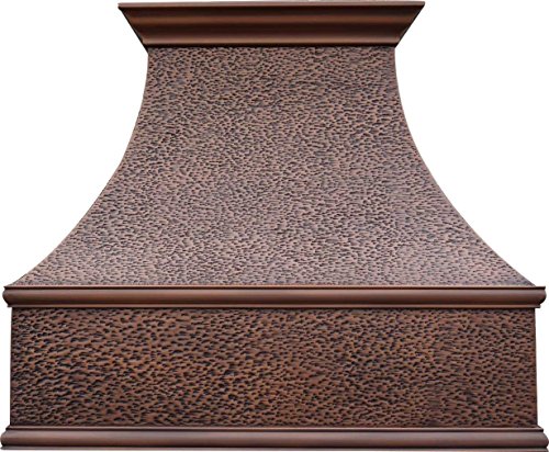 SINDA Hammered Copper Kitchen Oven Hood with Efficient Range Hood Insert, 30"Wx36"H, H7HONI3036