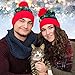 Light Up Christmas Hat Beanie - Colorful Led Stylish Beanie Hat Unisex Winter Flashing Cotton Knit Snow Accessory for Adults Women Boys Children with 2 Extra Batteries Santa Gift for Christmas Holiday
