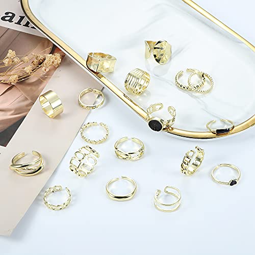 LOYALLOOK 18-Piece Vintage Adjustable Ring Set #TOP18