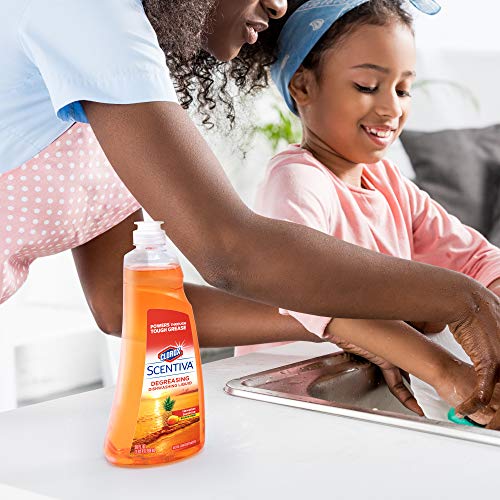 Image of Clorox Scentiva Liquid Dish Soap, Hawaiian Sunshine Scent, Ultra-Concentrated Dishwashing Detergent, Grease Cutting Bleach-Free, 26 Fl Oz, 6 Pack