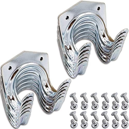 Raxter Garage Hooks 12 Pack Tool Hanger Hook Set Heavy-Duty Wall Mounted Garden Tool Storage Hook for Organizing Ladder, Bike, Ropes, Chairs, Garden & Garage Tools