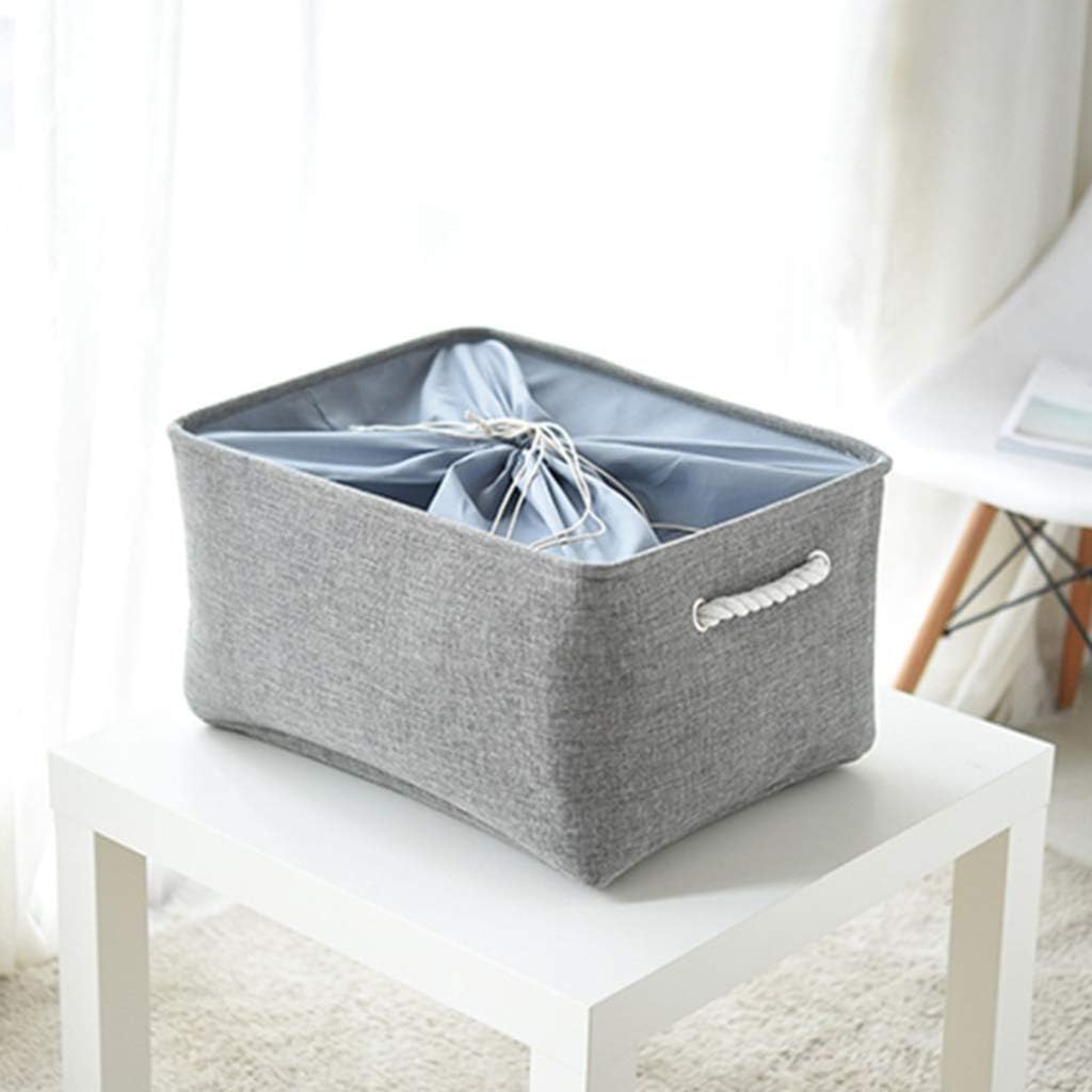 Cubby Storage Basket Organizer Bin with Drawstring Storage Bin Grey