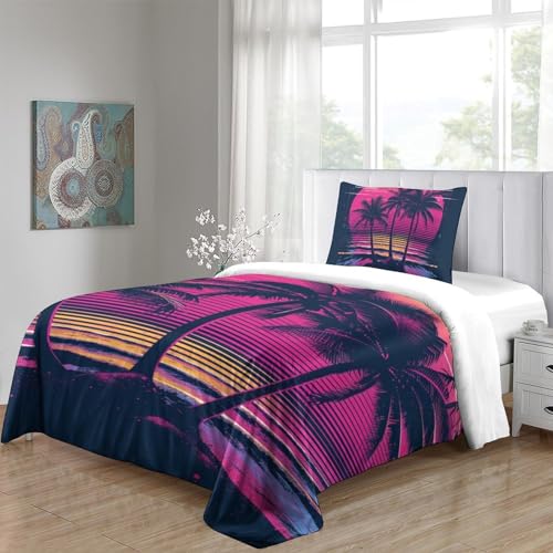 Parure de lit île coco 3D housse de couette microfibre 135x200cm - 5