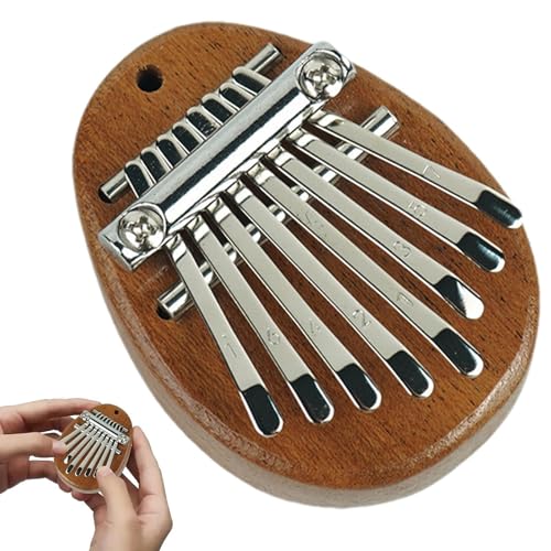 小さなカリンバ 親指ピアノ 8鍵 | 木製ポータブル親指ピアノフィンガー カリンバ - 8キー 無垢材フィンガーピアノ、木製 Mbira フィンガー カリンバ 自宅、旅行、ホテル用