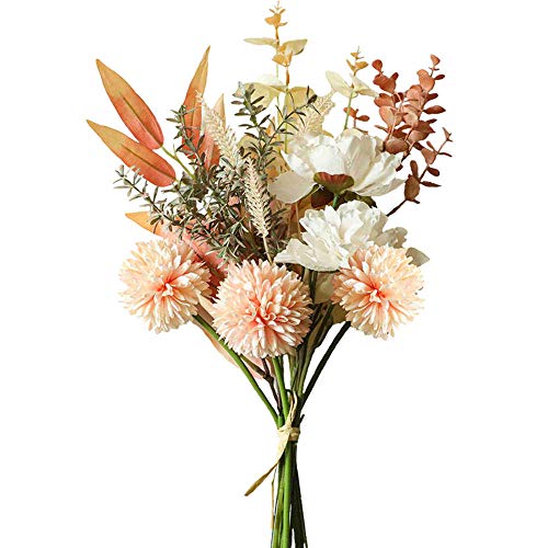 KIRIFLY Artificial Fake Flowers Plants Silk Flower Arrangements Wedding Bouquets Decorations Plastic Floral Table Centerpieces for Home Kitchen Garden Party Décor (Champagne) by KIRIFLY - Used condition - US$17.39
