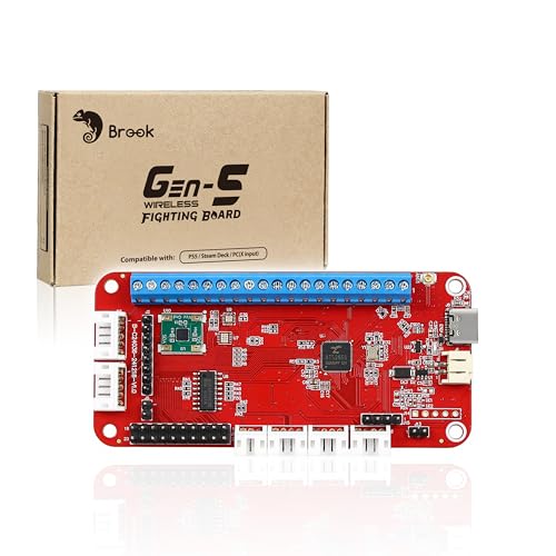Brook Gaming Gen5W - Tablero de combate inalámbrico compatible con P5, PC y Steam Deck | Latencia ultra baja | Personalización Turbo, Macro y RGB