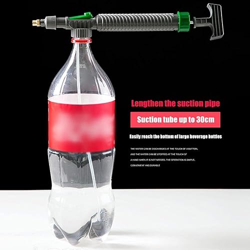 Miniatura 6 de Zerone Pulverizador de botellas de bebidas, rociador de jardín portátil con boquilla ajustable para césped y jardín, herramienta de riego de césped