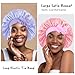 my novel things 3Pcs Satin Bonnet for Sleeping Women Large Adjustable Hair Bonnet with Tie Band Silky Sleep Cap with Ribbon for Women Natural & Curly Long Hair Anti Frizz, Soft Breathable(Pink/Purple)