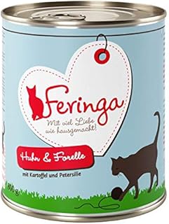 Feringa Classic Meat Rabbit & Turkey with Sea Buckthorn Menu 6 x 800g Tasty Wet Cat Food with Combination of Freshly Prepa...
