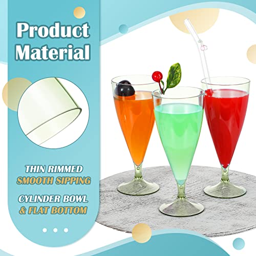 10 Pcs Plastic Champagne Flutes With Outer Cup Portable Reusable Plastic Wine Glasses Stemless Plastic Goblet Set For Picnic Party Camping Wedding Birthday, Each 5.4 Ounces (Green) #TOP2