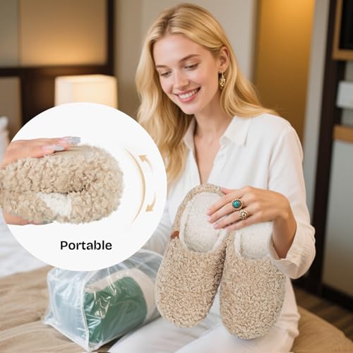 EverFoams Women's Mule Slippers Comfy Warm Shearling Lightweight Breathable Memory Foam Anti-Slip House Shoes - Image 6