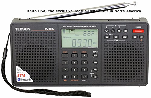 TECSUN PL398BT DSP Digital AM/FM/LW Shortwave Radio with Dual Speakers & Bluetooth, Black
