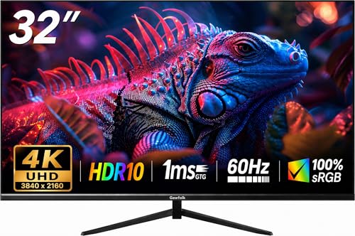 Image of Gawfolk 32 Inch 4K UHD (3840 x 2160) Monitor, PC Monitor 60Hz, Computer Monitor, HDR 10, DP HDMI VESA