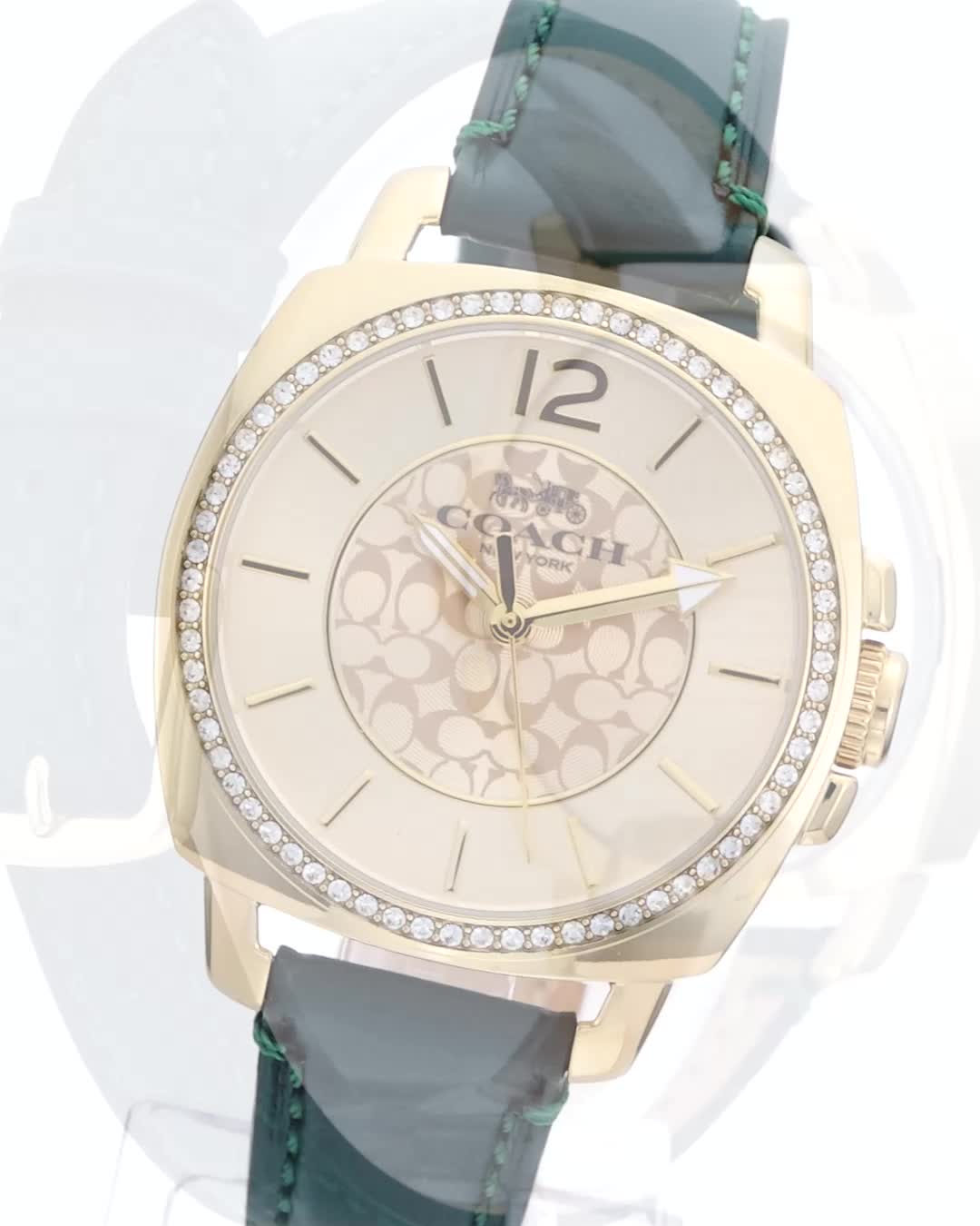 COACH アナログ時計 ゴールド/グリーン 公式】COACH – コーチ | エリオット ウォッチ・41MM